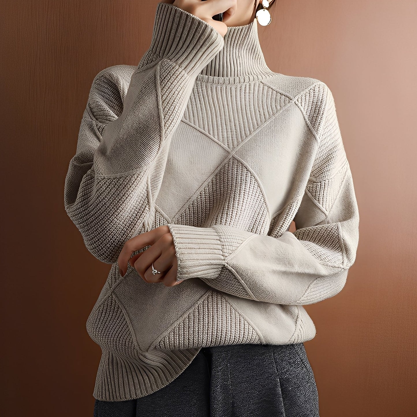 Lyndsea - Bequemer Rollkragenpullover für Damen
