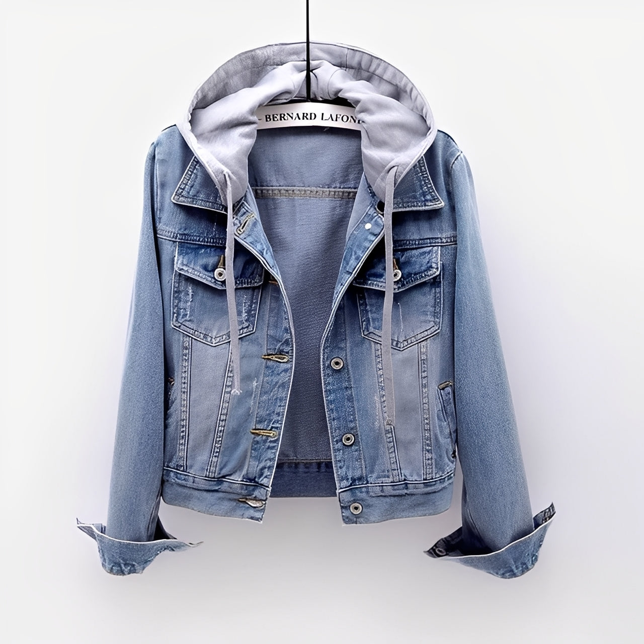 Malani - Modische Damen-Jeansjacke mit abnehmbarer Kapuze