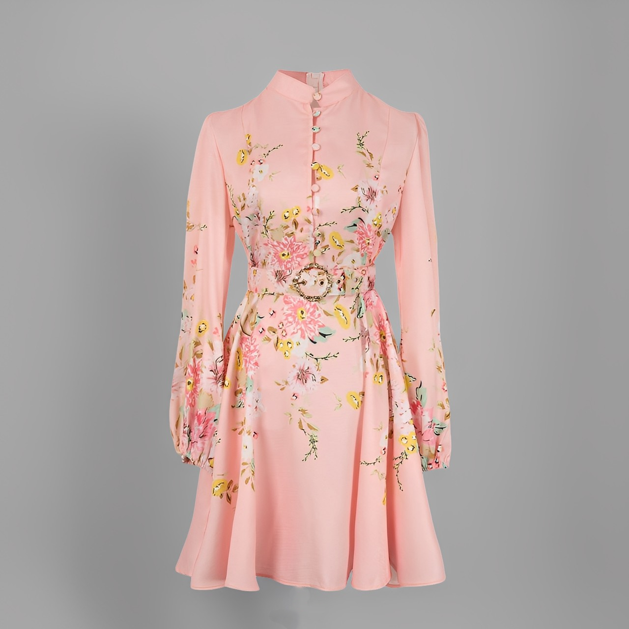 Debra - Modisches kurzes Damenkleid mit Knöpfen