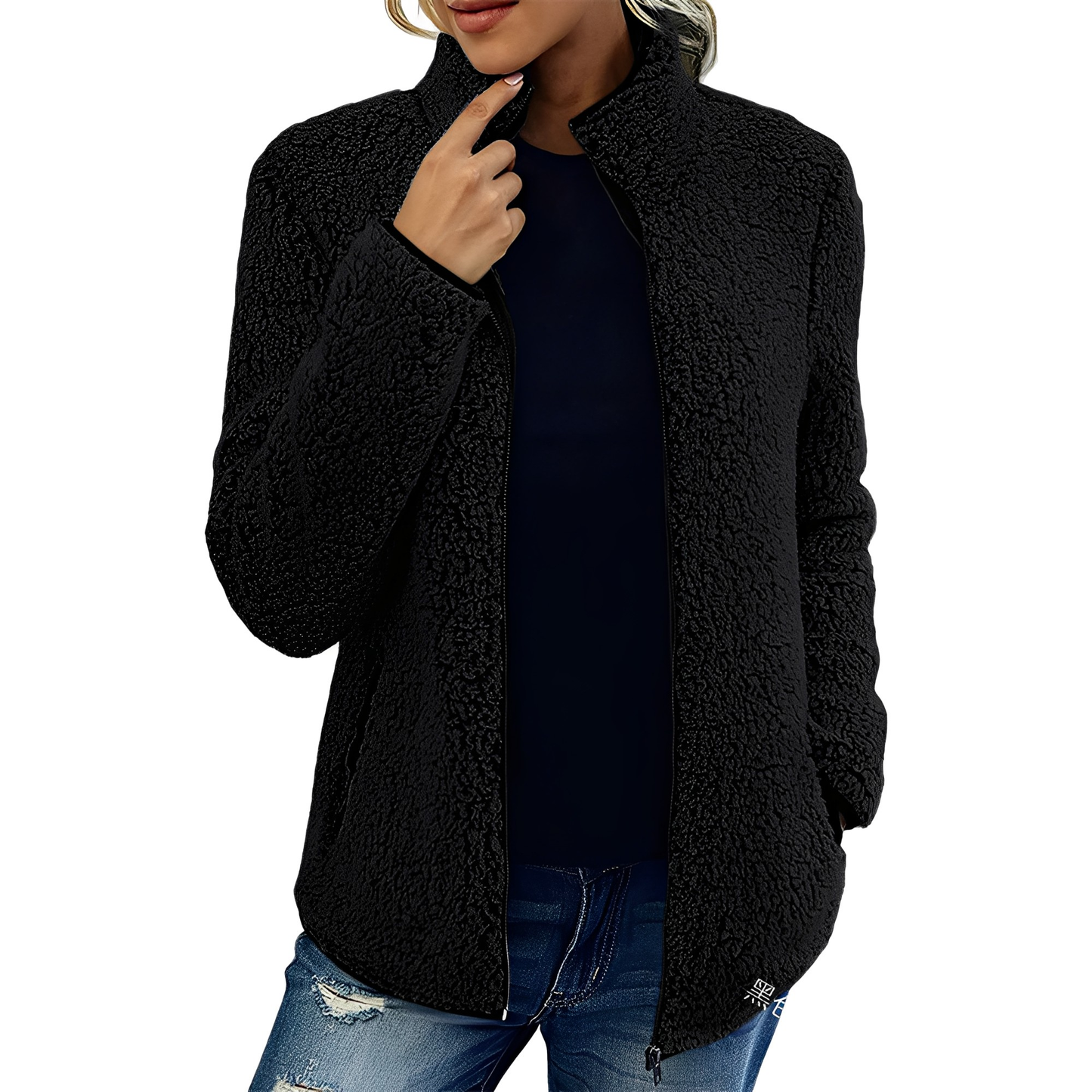 Alethea - Damen Fleece-Samtmantel im schicken Stil