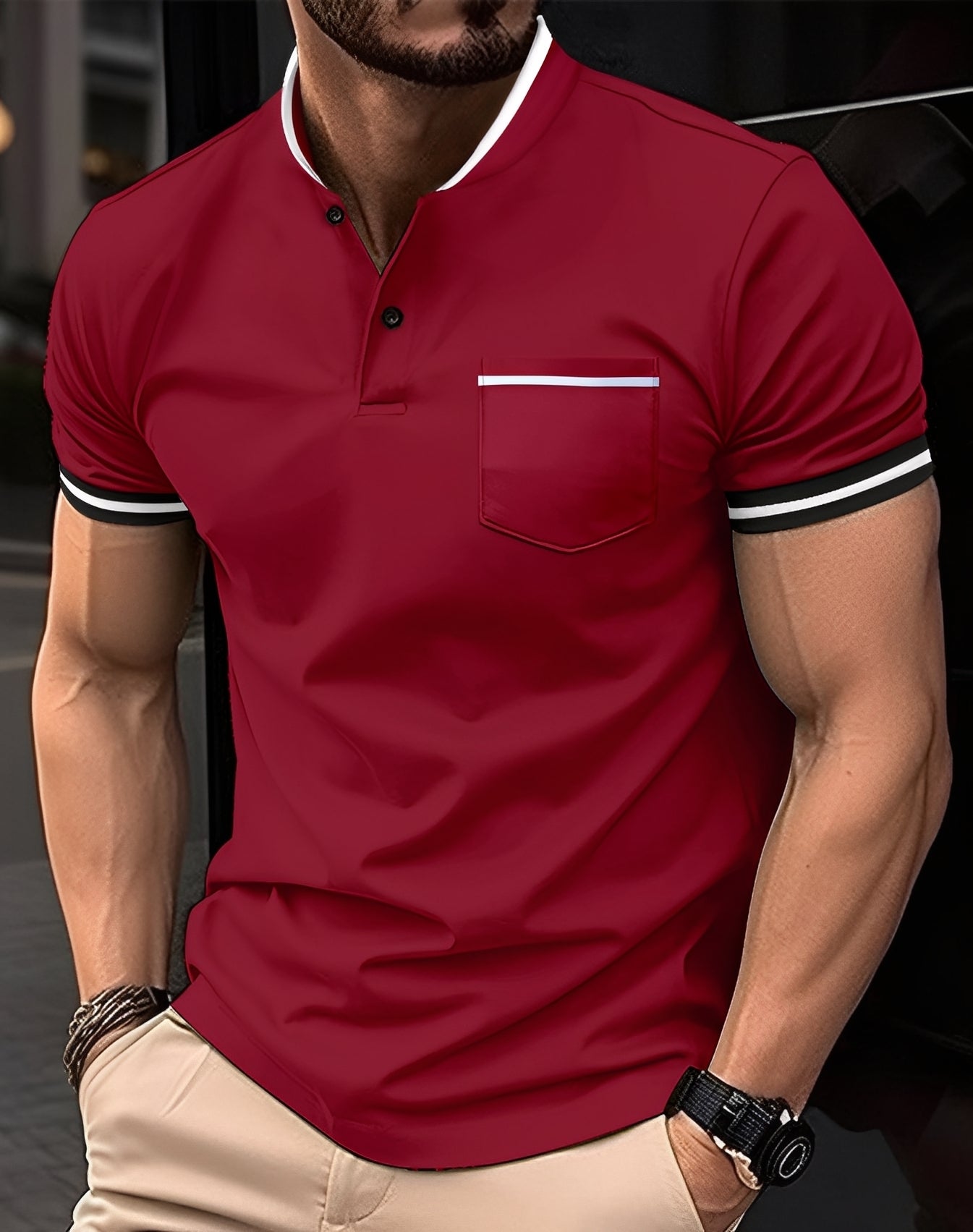 Wilford - Elegantes Baumwoll-Poloshirt mit Tasche für Herren