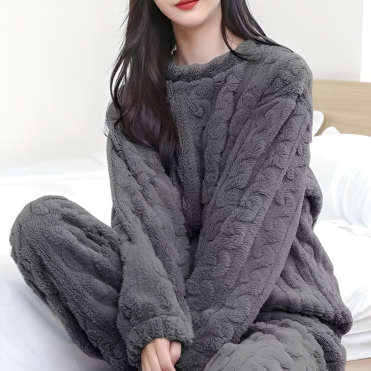 Kilie - Comfortable, cozy fleece duo set for women