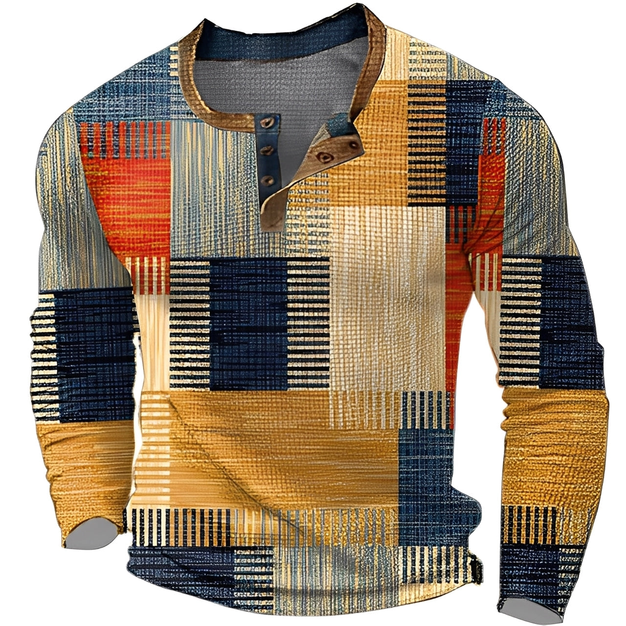 Brennan - Bequemes, bedrucktes Herren-Langarmshirt