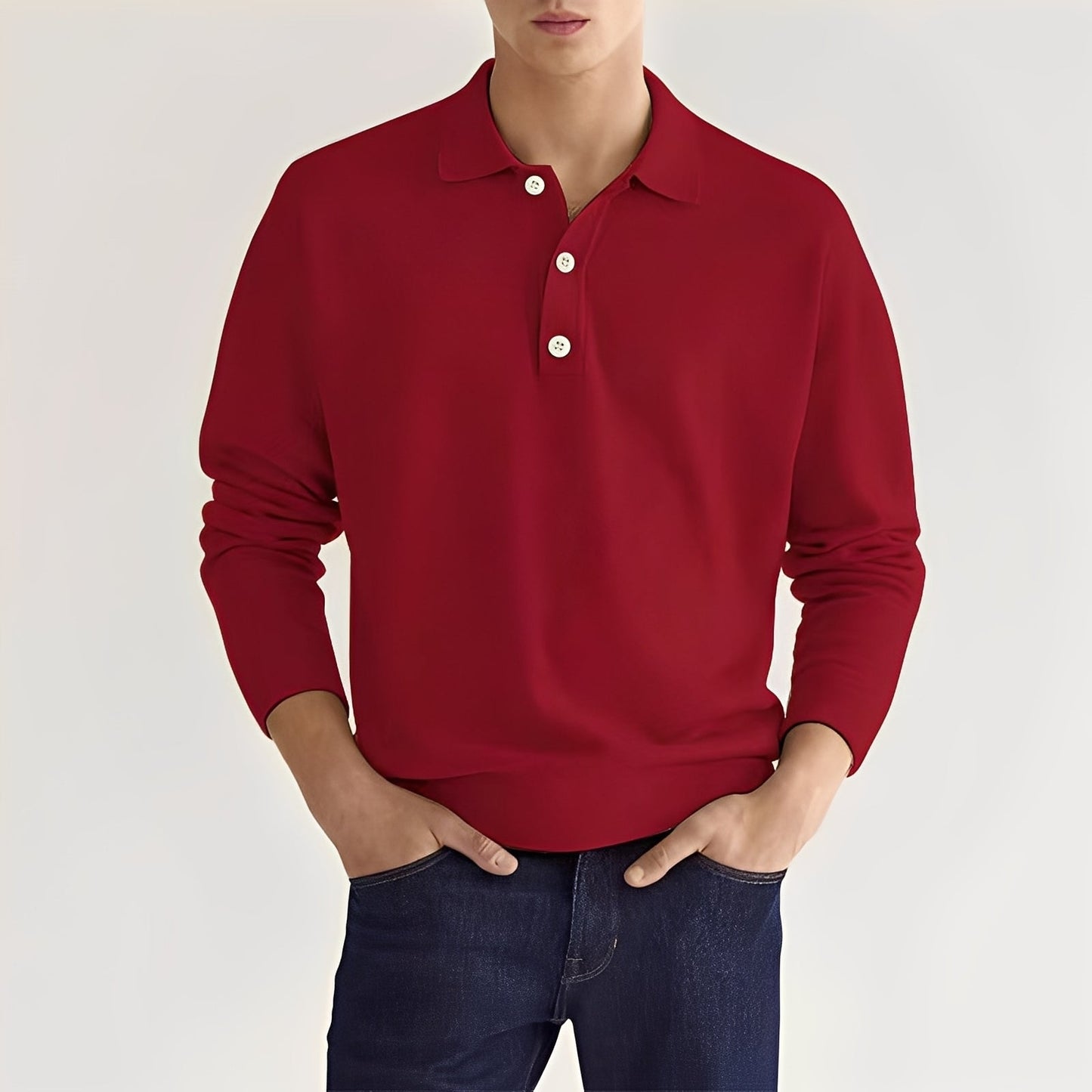 Zavier - Lässiges langes Herren-Poloshirt