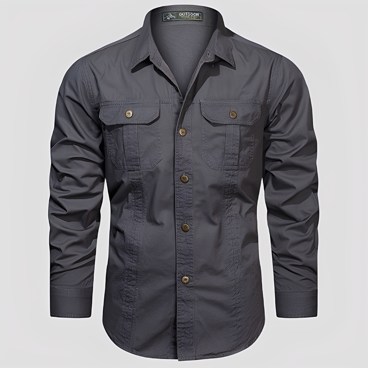 Ranulph - Bequemes Herren-Cargo-Shirt mit langen Ärmeln