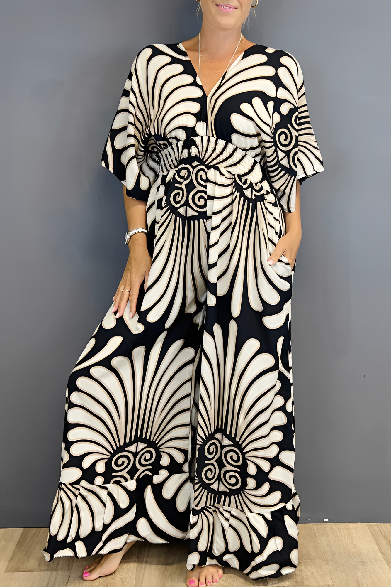 Merle - Damen Vintage-Einteiler mit Blumenmuster