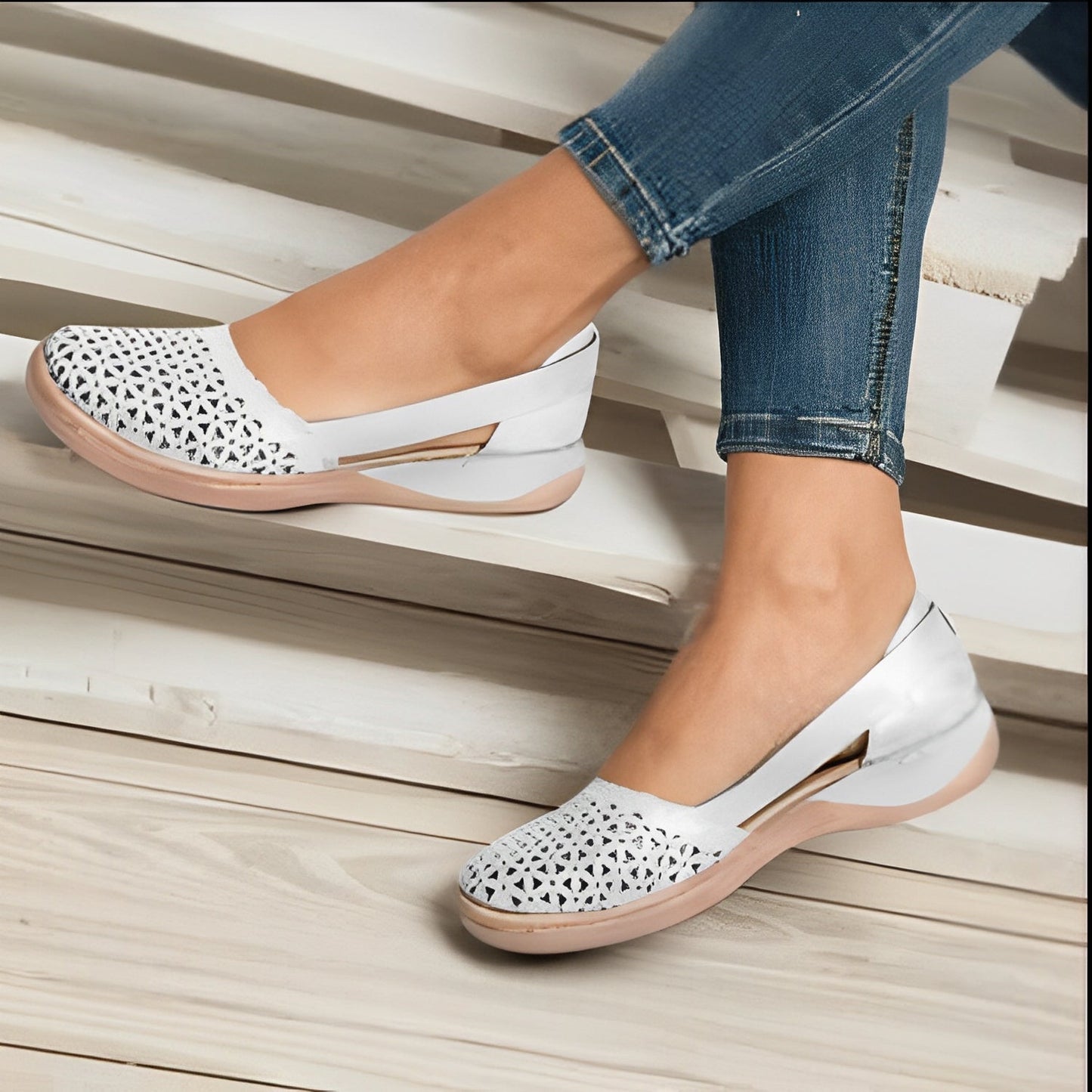 Kianna - Bequeme Damenschuhe mit Aussparungen