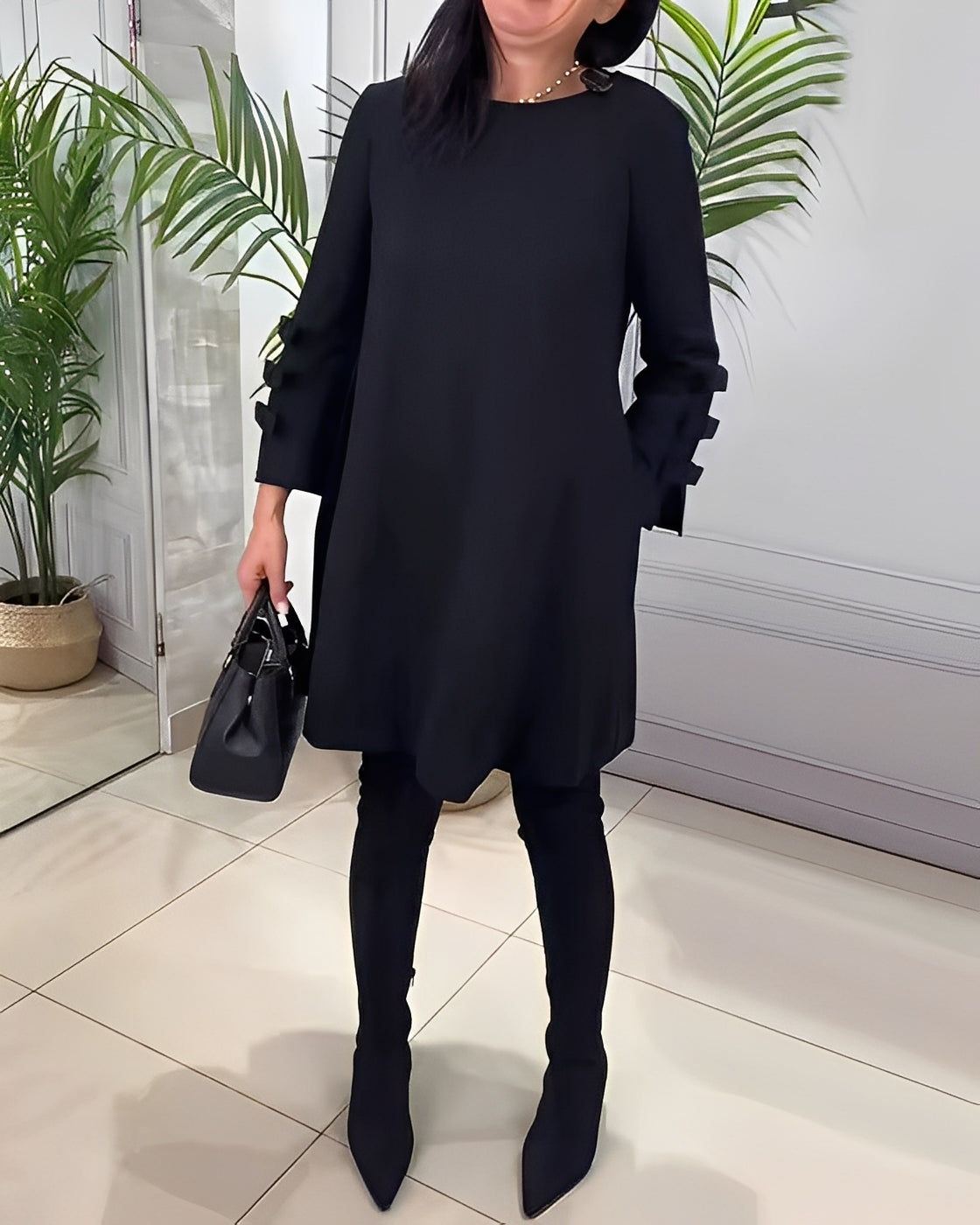 Elenora - Elegantes Kleid mit langen Ärmeln für Frauen