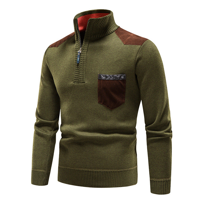 Rayne - Stilvoller Herrenpullover mit Zipper und Tasche