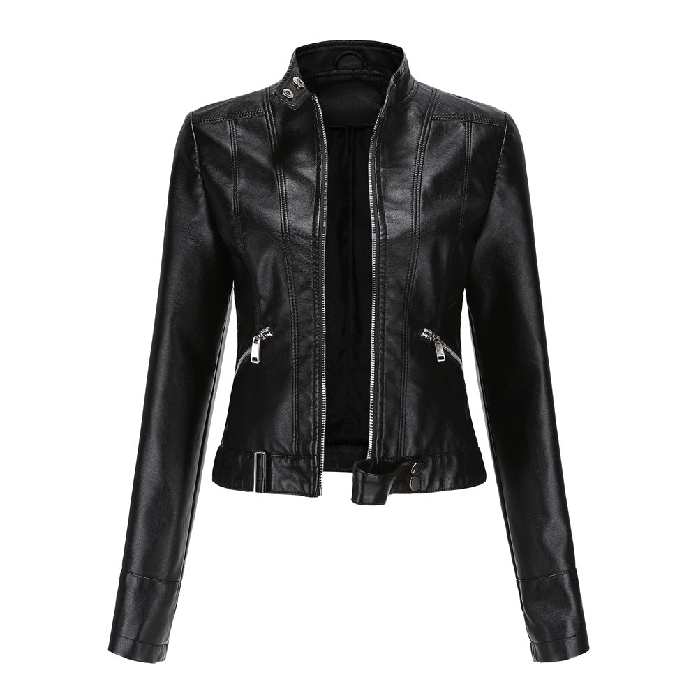 Madeline - Trendige Lederjacke für Damen mit Kragen