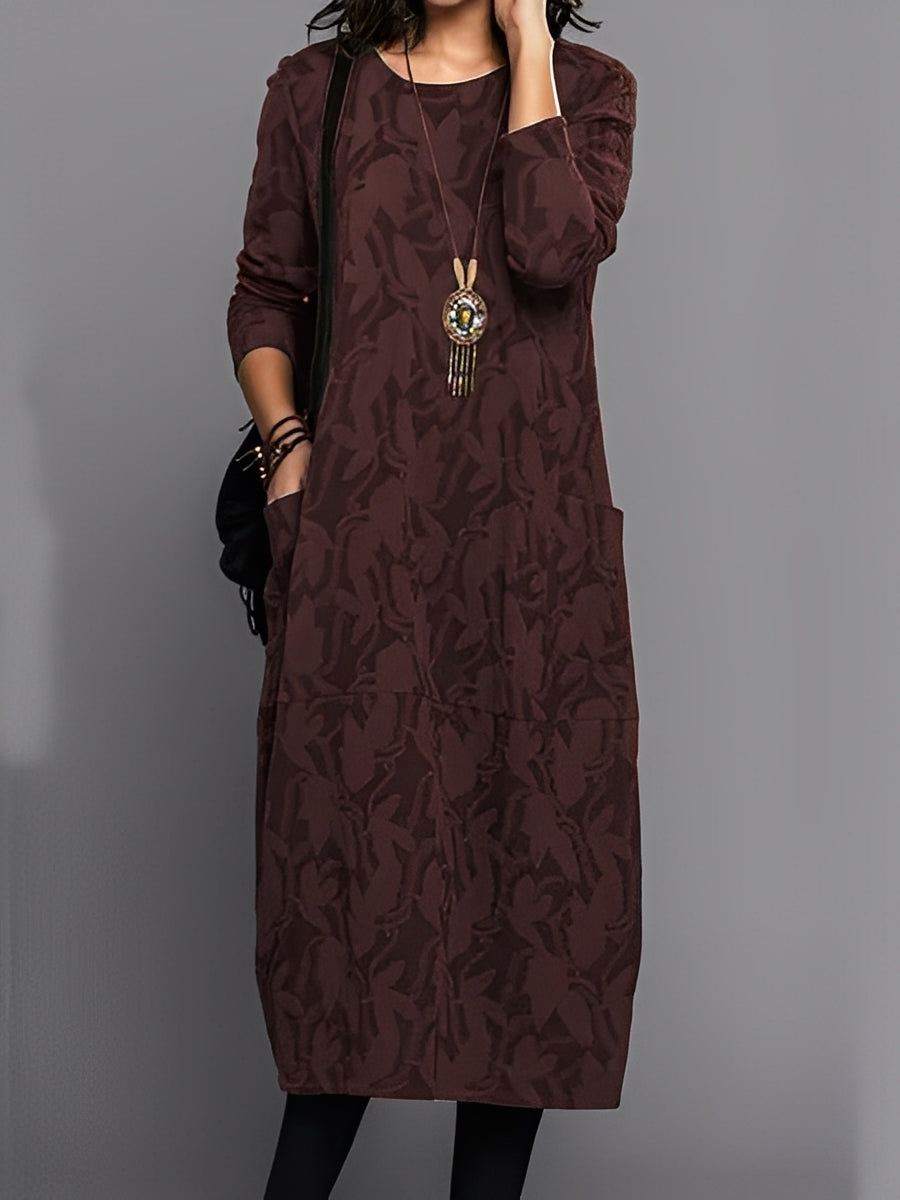 Kadence - Elegantes Damenkleid mit langen Ärmeln und Design
