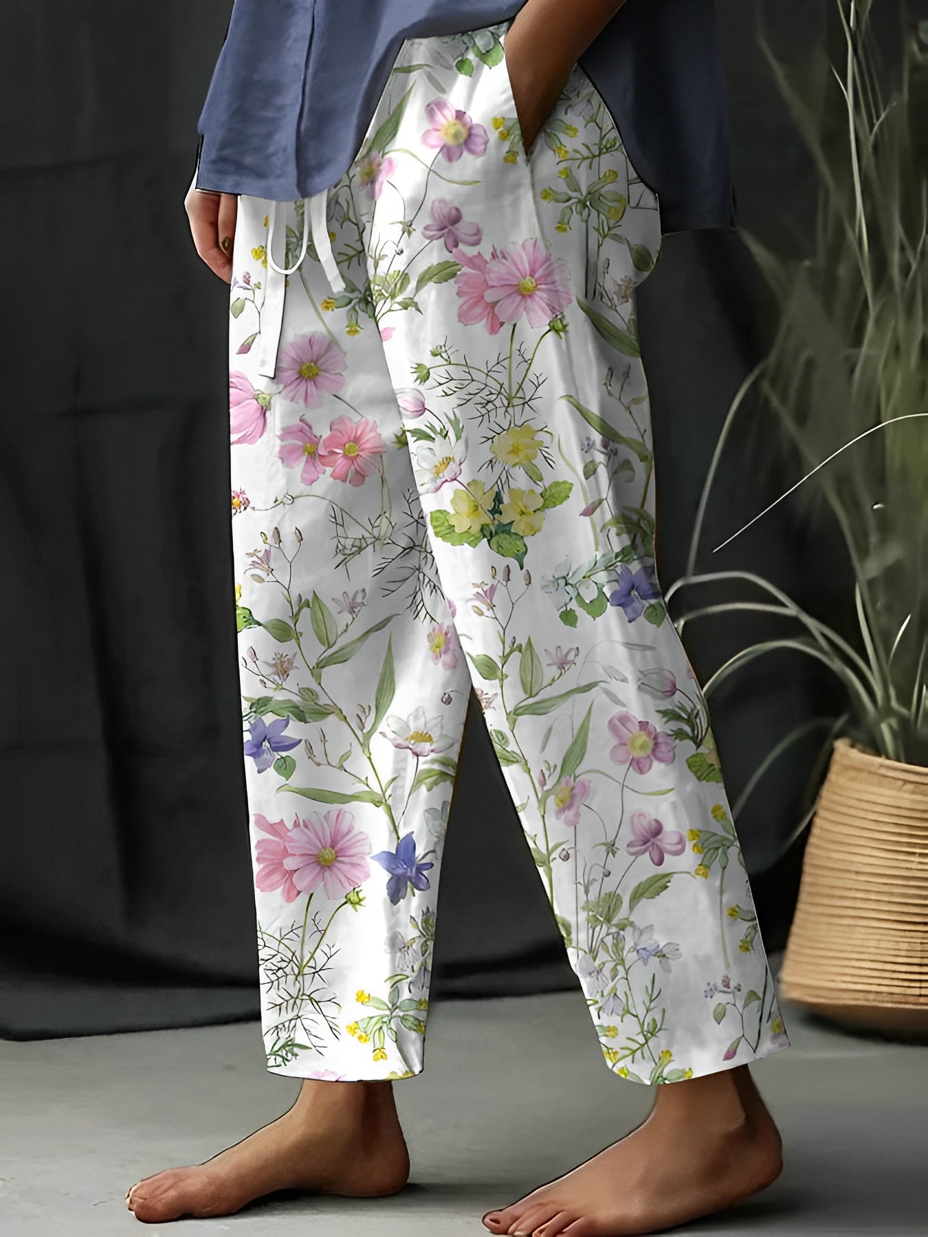 Braelyn - Bequeme, lässige Blumenhose für Damen