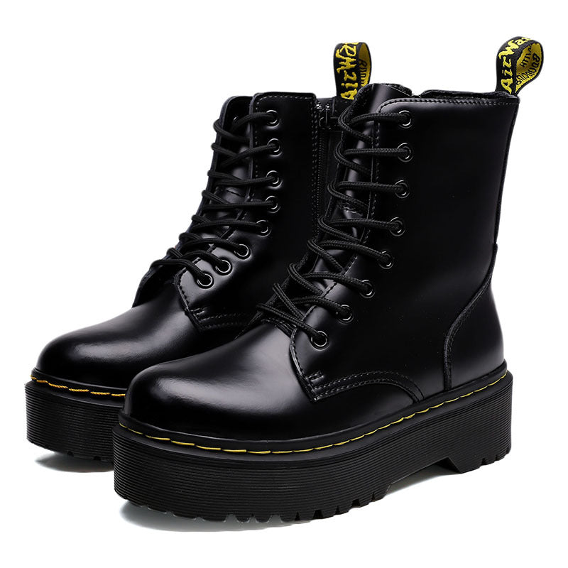Miriam - Modische Lederstiefel mit dicker Sohle für Damen