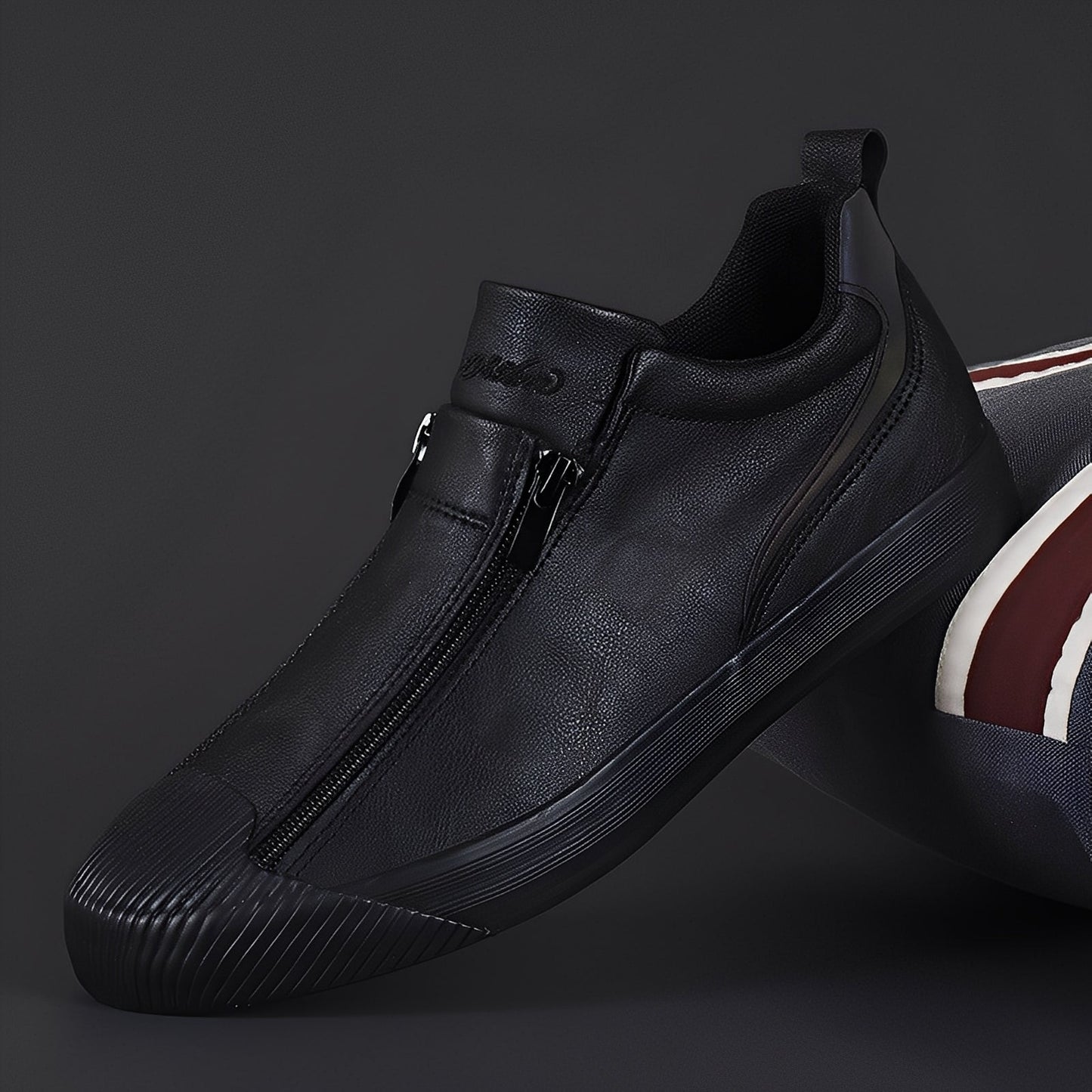 Jerred - Chaussures modernes pour hommes en cuir avec fermeture éclair