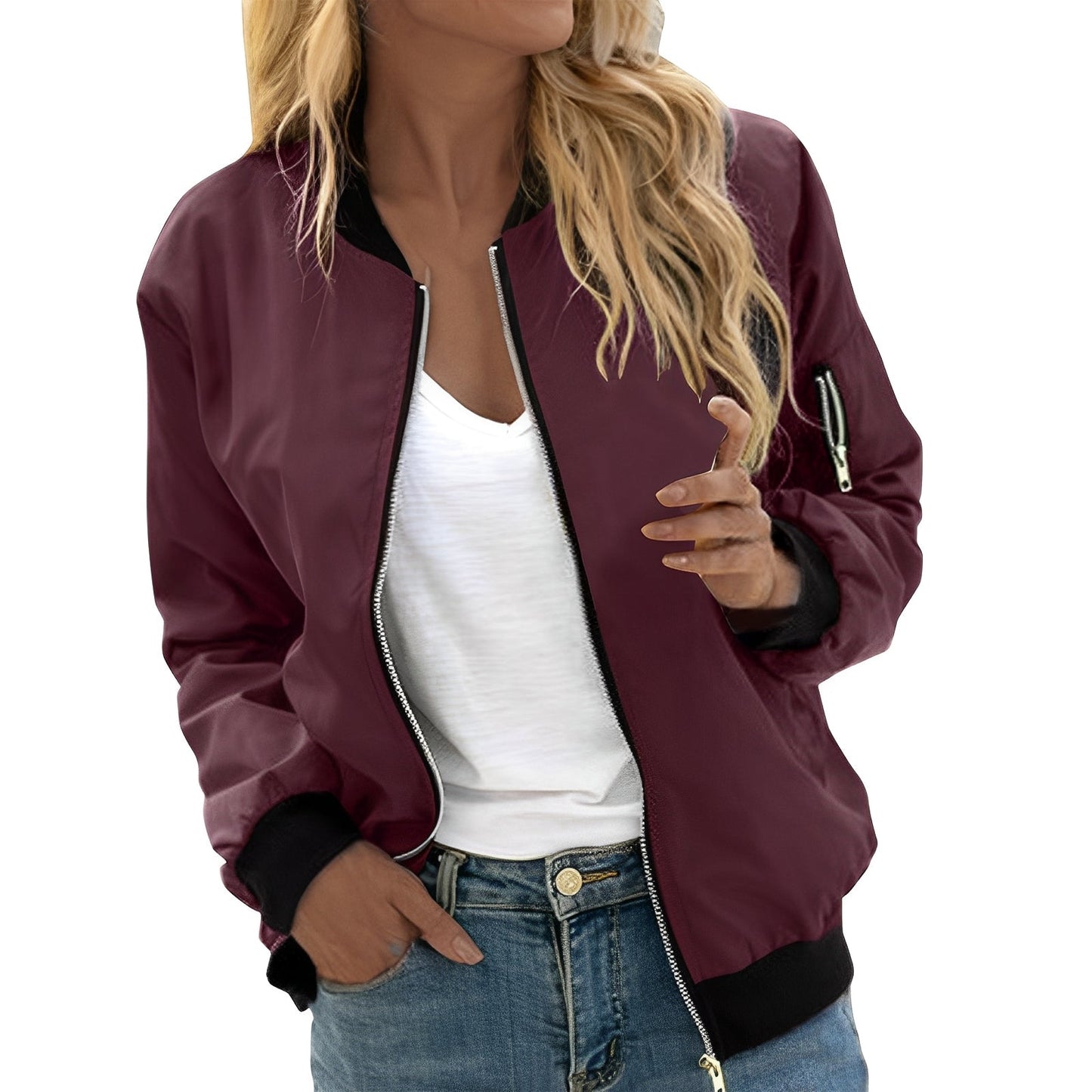 Vanessa - Elegante Damen-Bomberjacke mit Reißverschluss