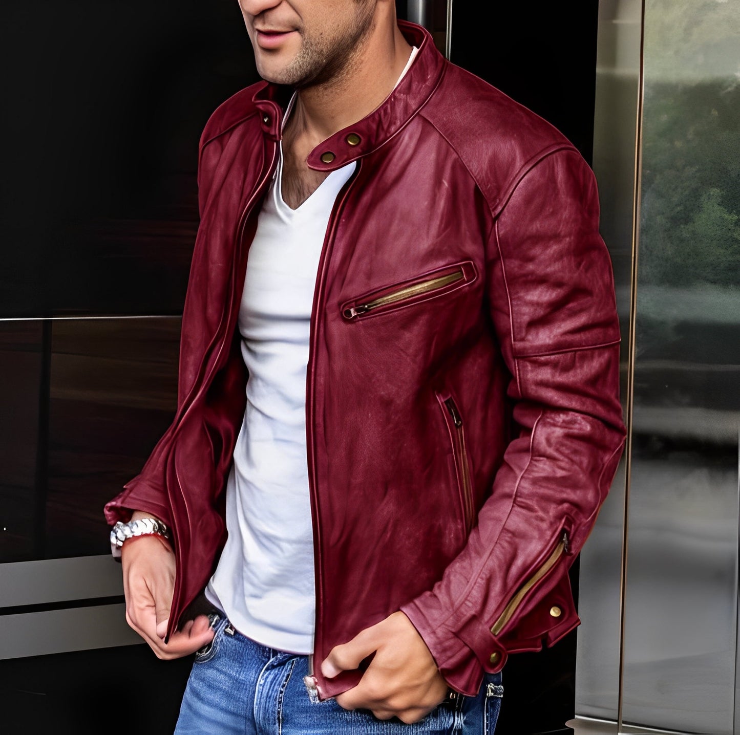 Winston - Allround Lederjacke mit Stehkragen für Herren
