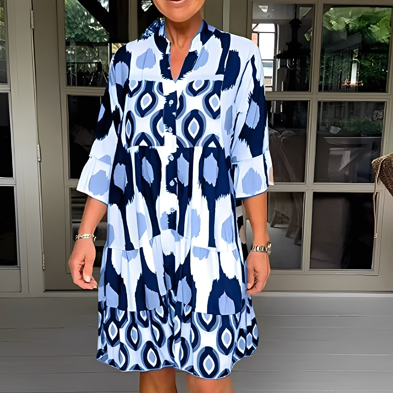 Floriane - Lässiges Kleid mit Print für Damen