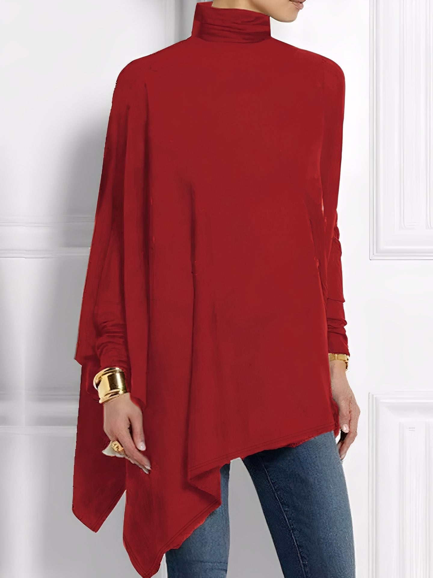 Kalysta - Modisches Fleece-Top mit schrägem Schnitt für Damen