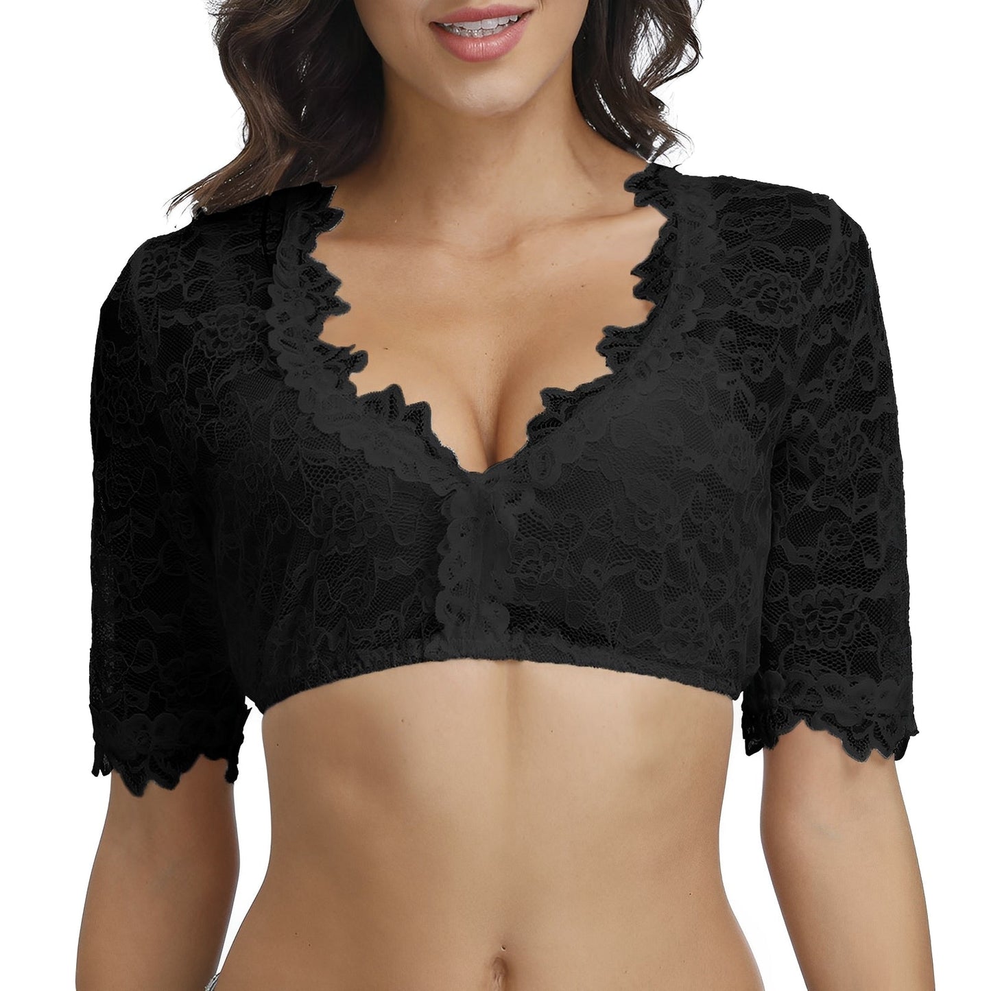 Shelagh - Elegante festliche Oktoberfest-Spitzenbluse für Damen