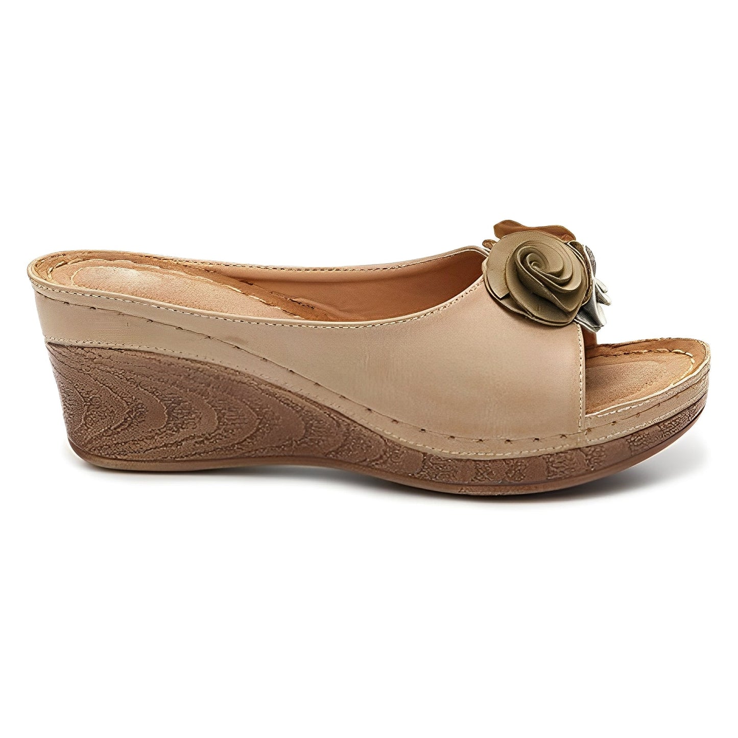 Elora - Damen-Keilabsatzsandalen mit Blumendesign