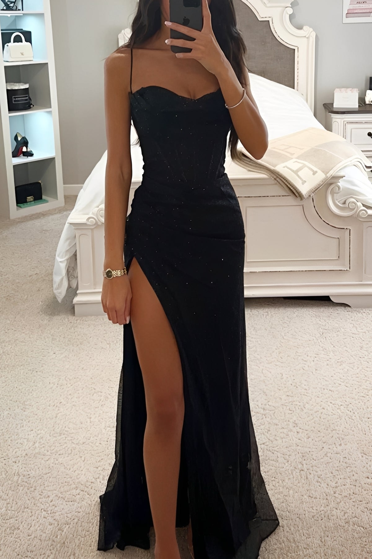 Annalise - Elegantes Maxikleid mit Pailletten und Schlitz für Damen