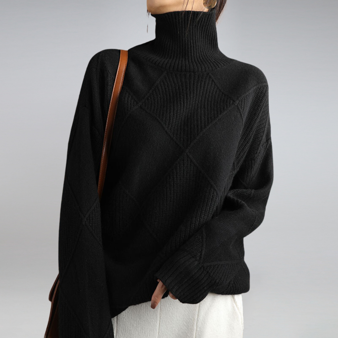 Ashlie - Bequemer, warmer Damenpullover mit Rollkragen