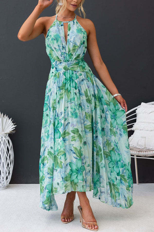 Jinora - Vielseitiges knielanges Kleid mit Blumenmuster