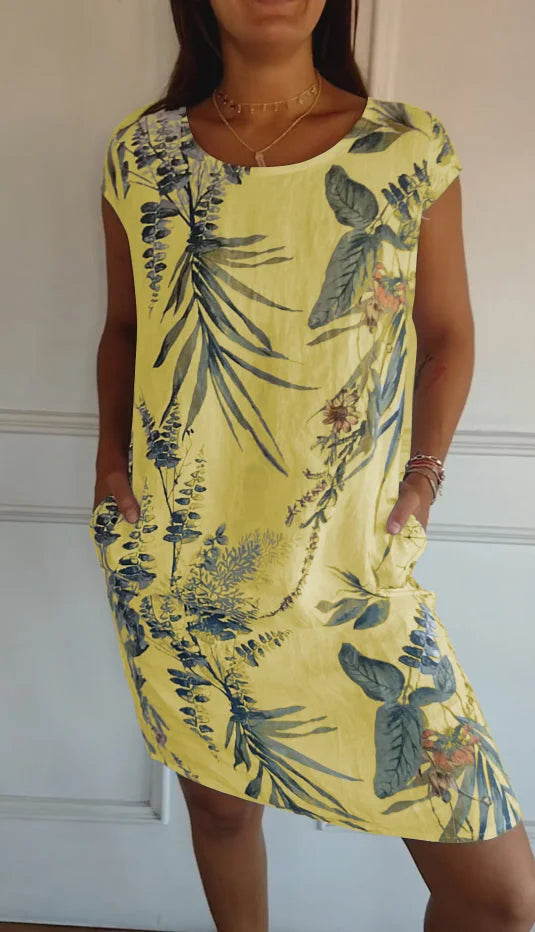 Britt – Kleid mit Print und rundem Ausschnitt