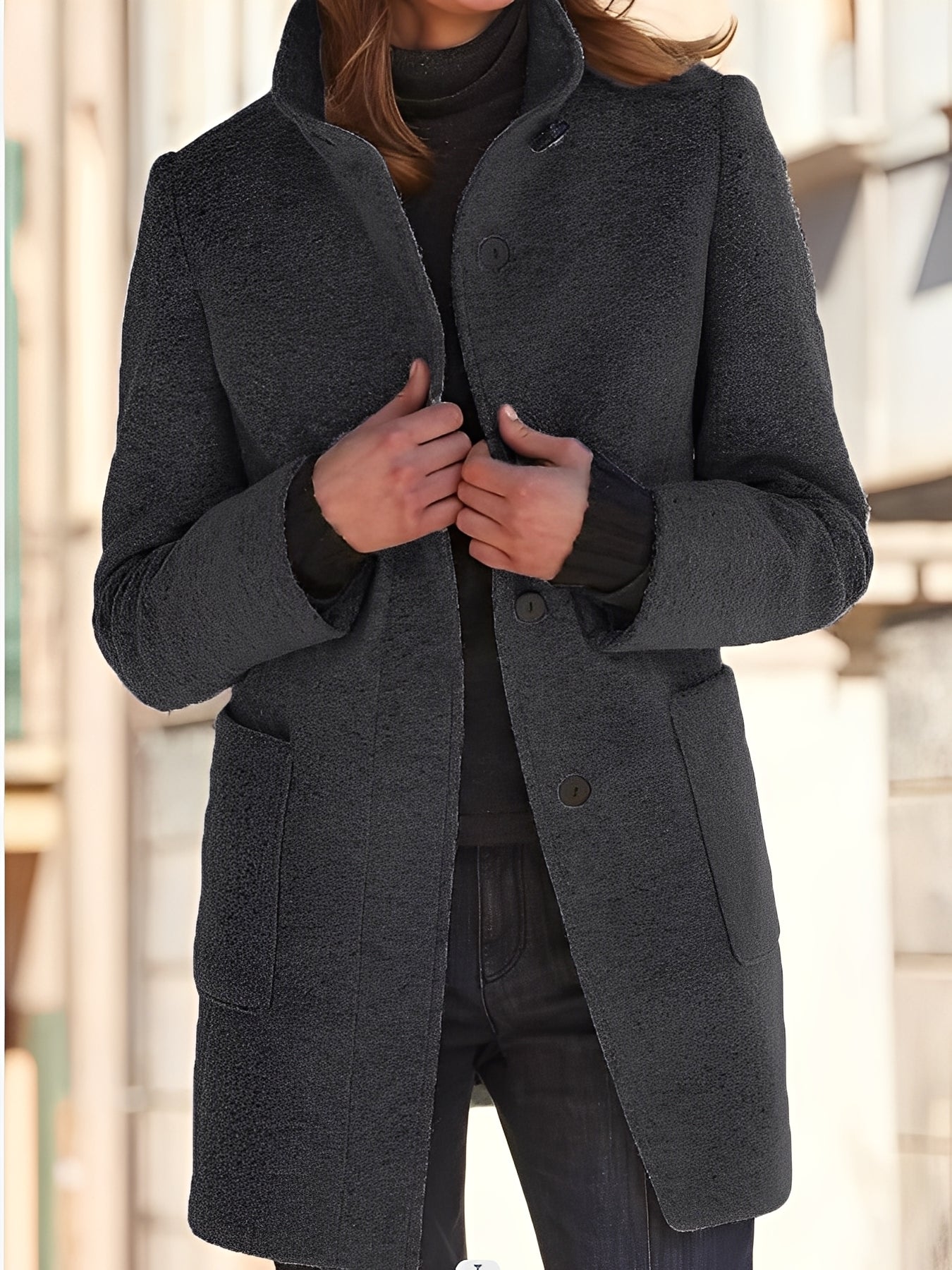 Michele - Windproof Women's Wool Coat