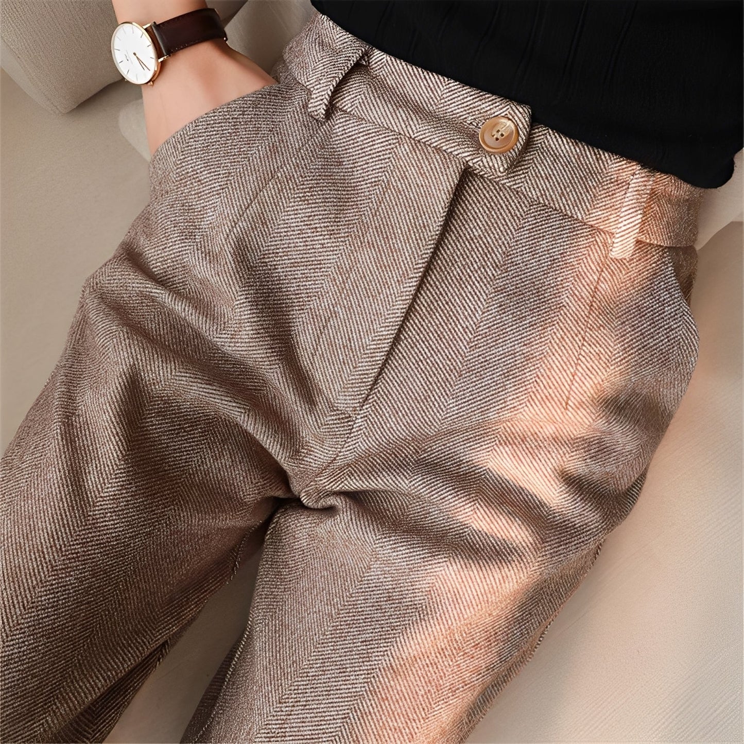 Daren - Schicke schmale Wollhose für Herren