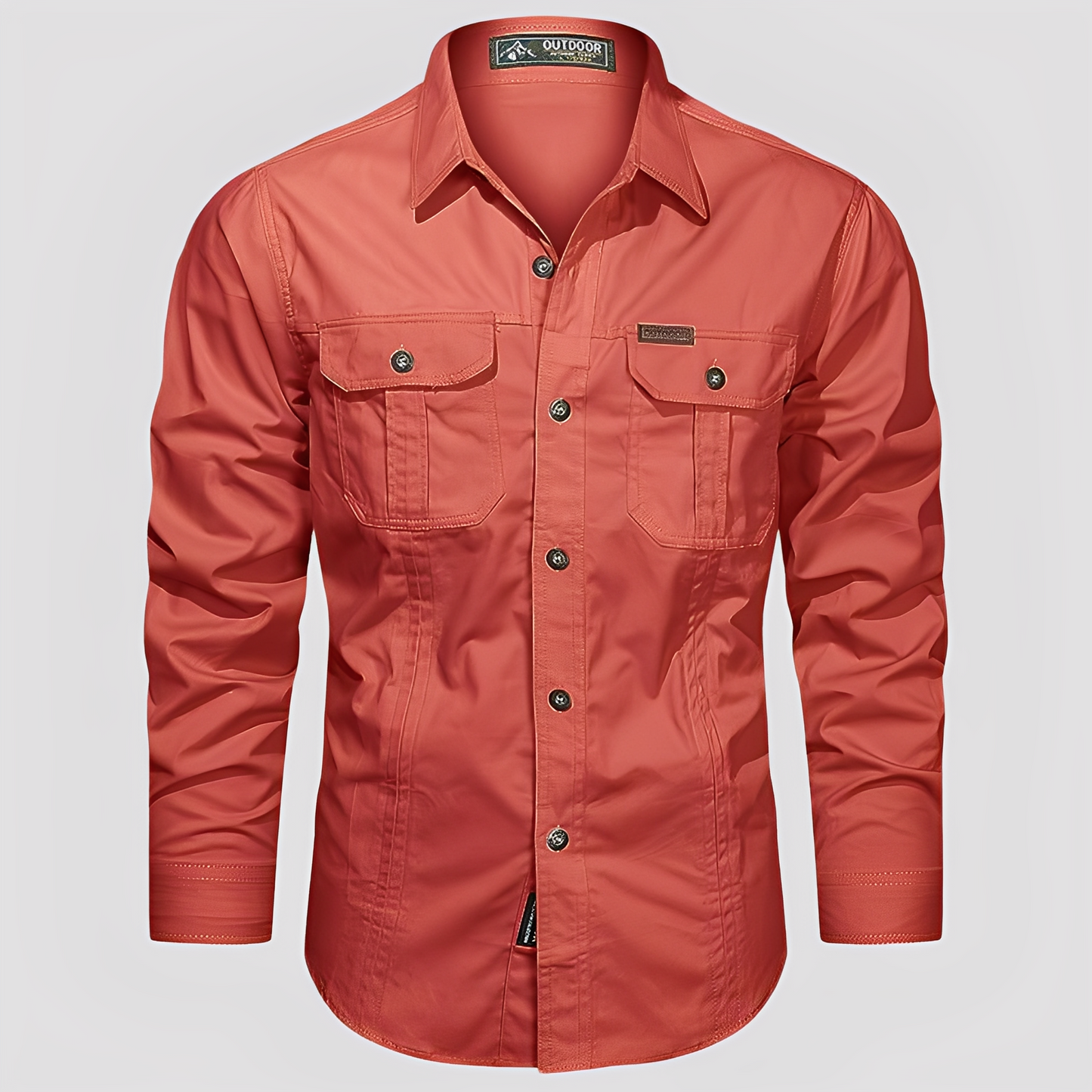 Ranulph - Bequemes Herren-Cargo-Shirt mit langen Ärmeln