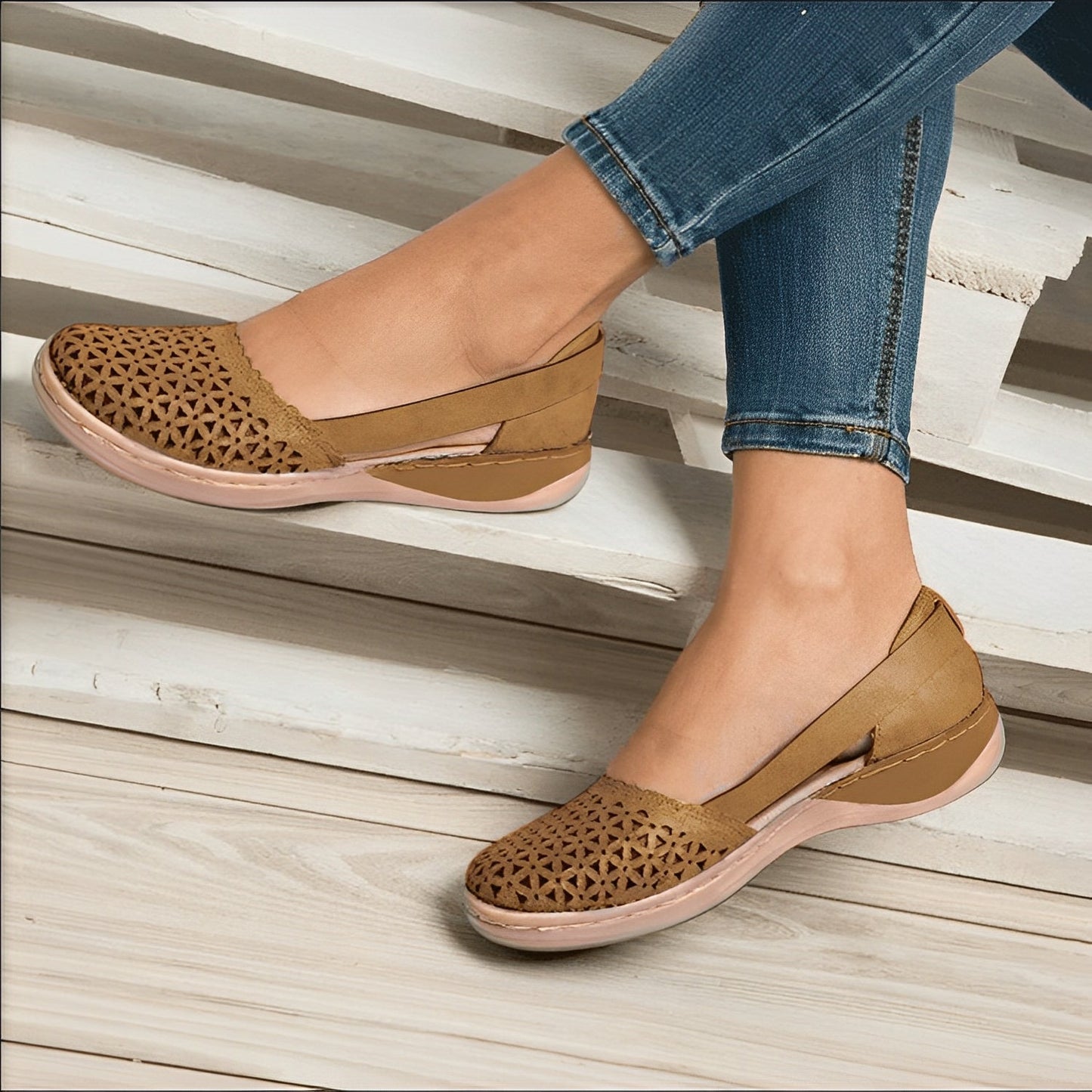 Kianna - Bequeme Damenschuhe mit Aussparungen