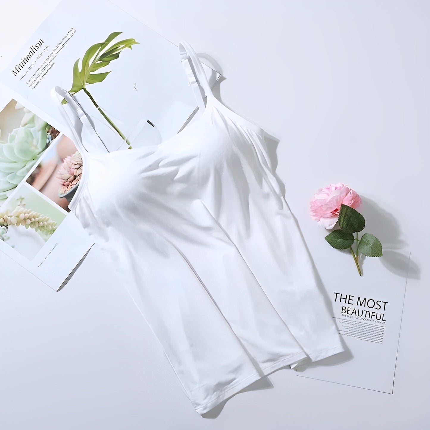 Elfrieda - Luftiges, angenehmes Top mit integriertem BH für Damen