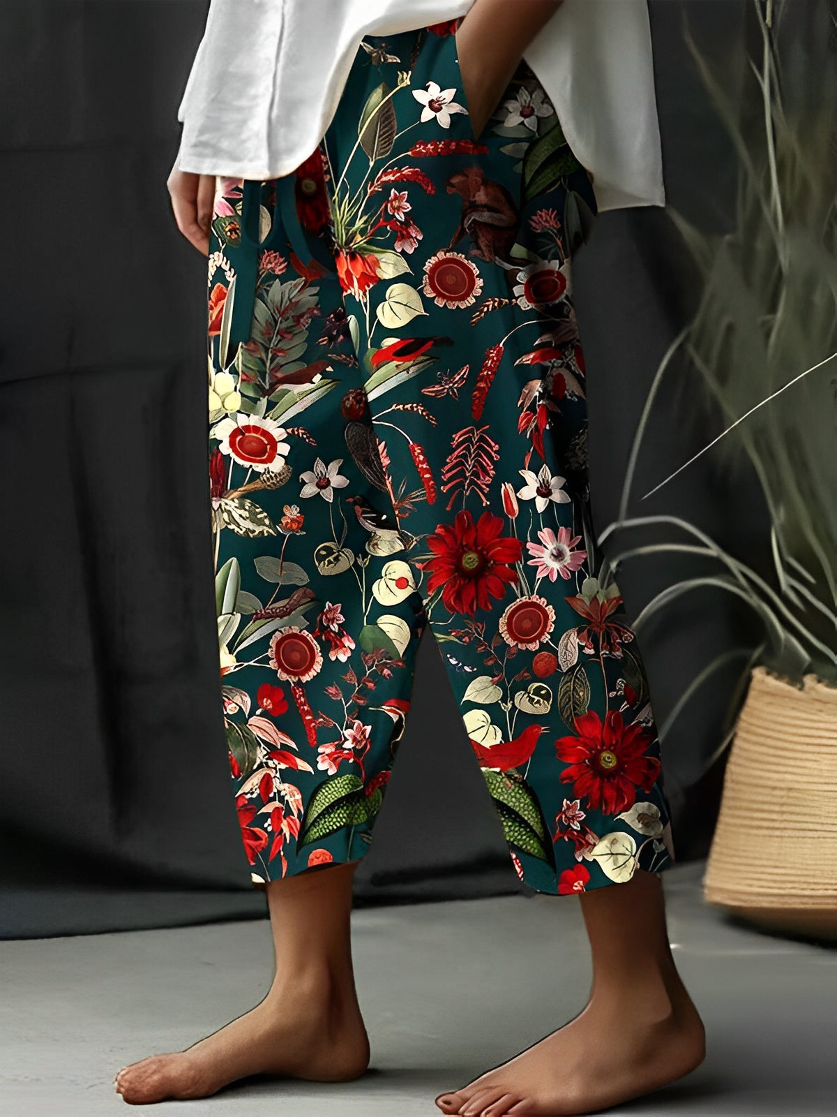 Braelyn - Bequeme, lässige Blumenhose für Damen