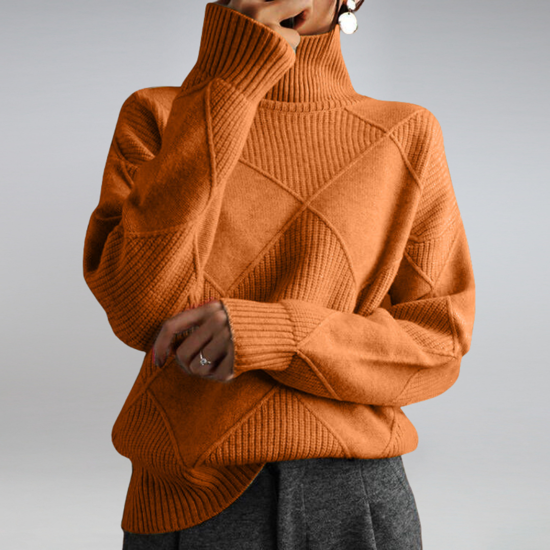 Ashlie - Bequemer, warmer Damenpullover mit Rollkragen