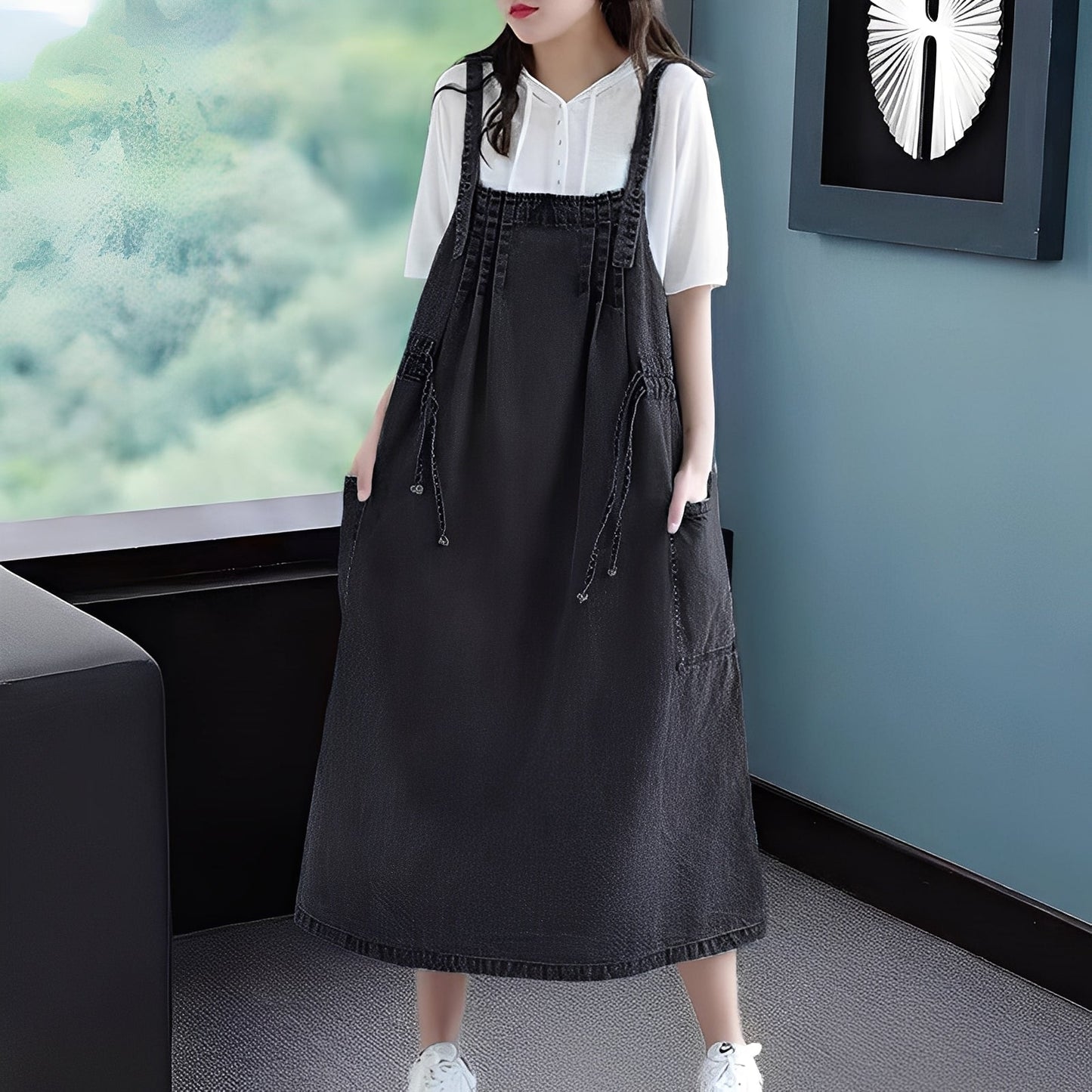 Kelsey - Freizeit-Denimkleid mit Taschen für Frauen