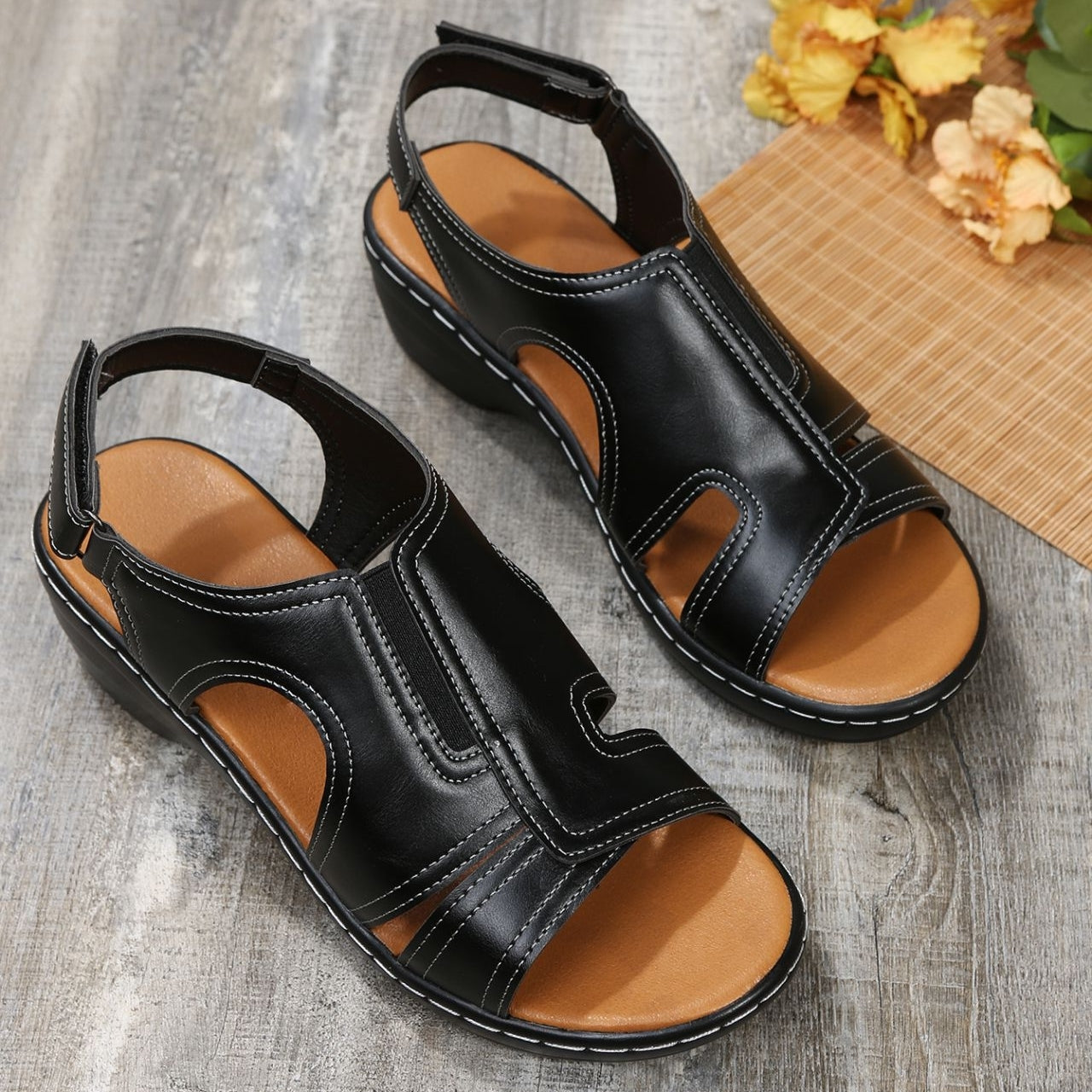 Duana - Bequeme Damen-Sandalen mit Luftpolster-Absatz