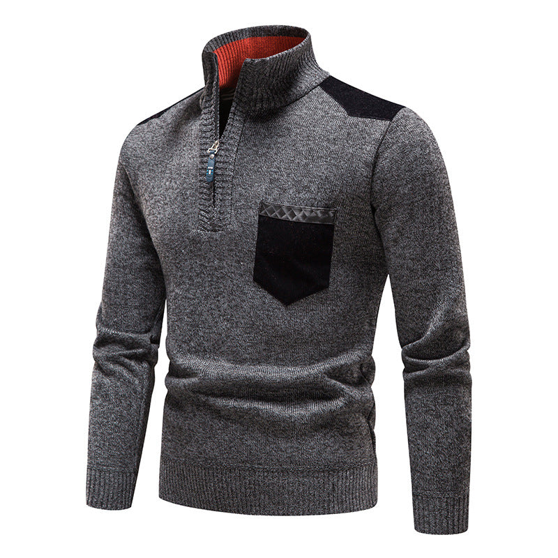 Rayne - Stilvoller Herrenpullover mit Zipper und Tasche