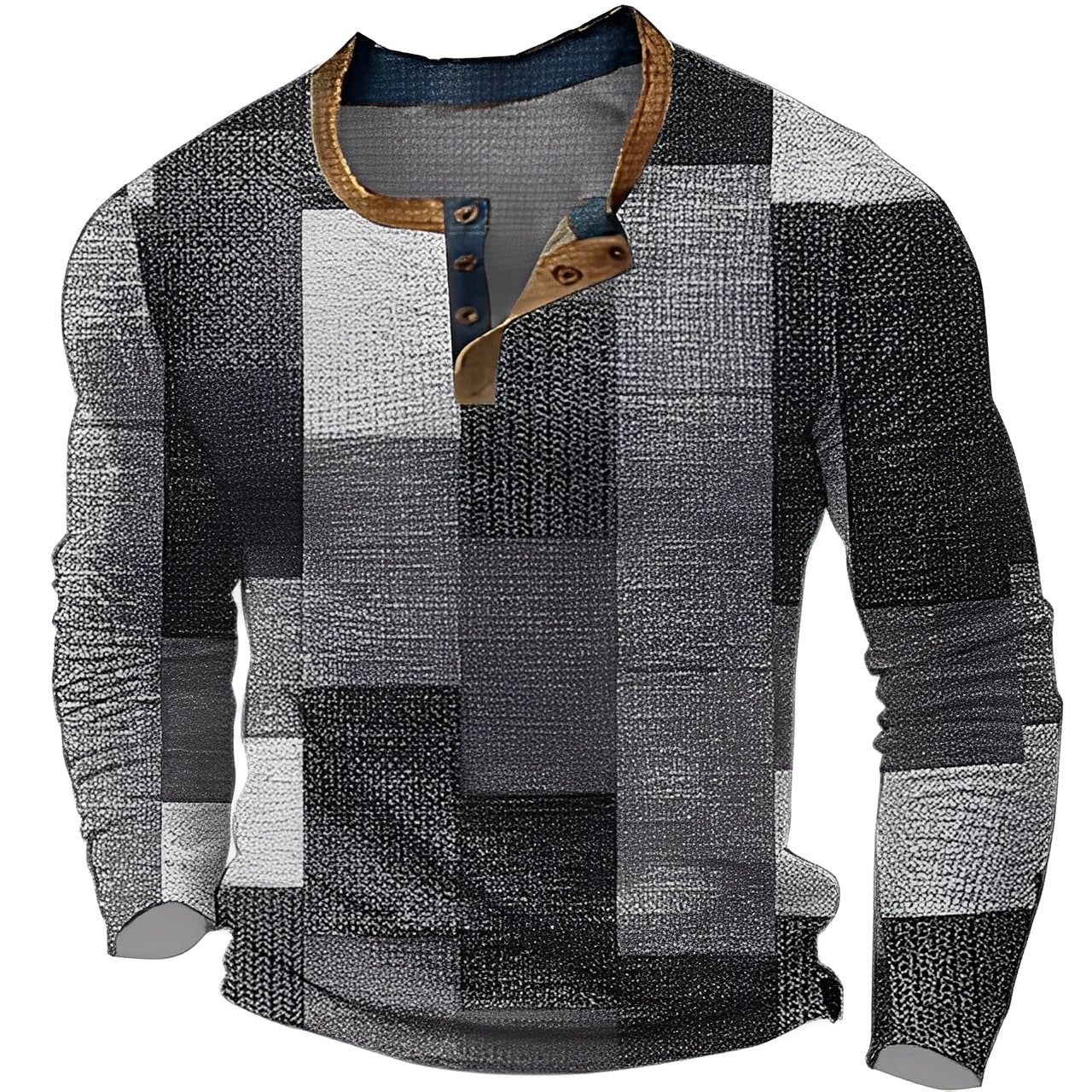 Brennan - Bequemes, bedrucktes Herren-Langarmshirt