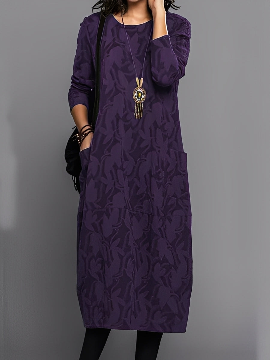 Kadence - Elegantes Damenkleid mit langen Ärmeln und Design