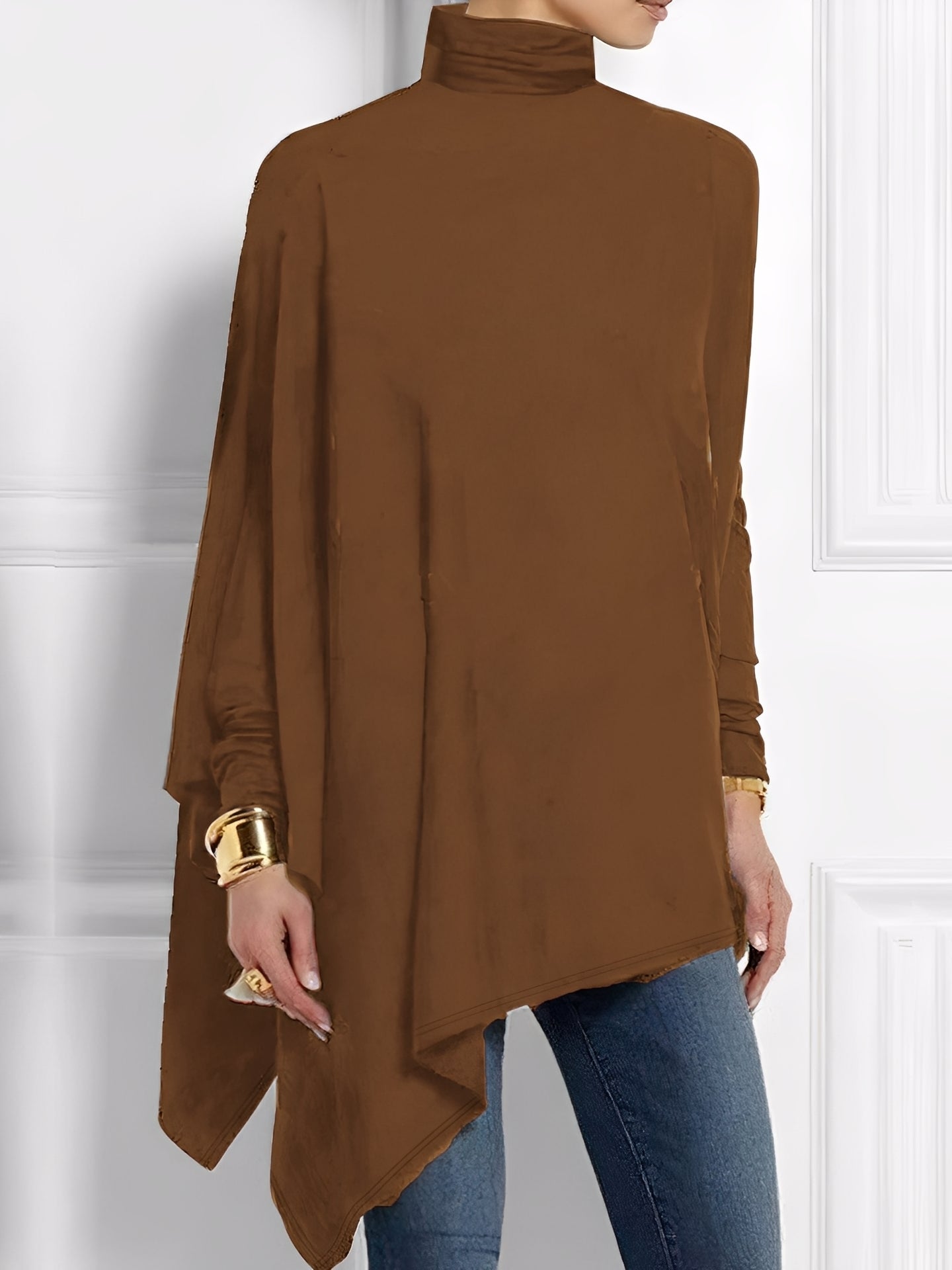 Kalysta - Modisches Fleece-Top mit schrägem Schnitt für Damen