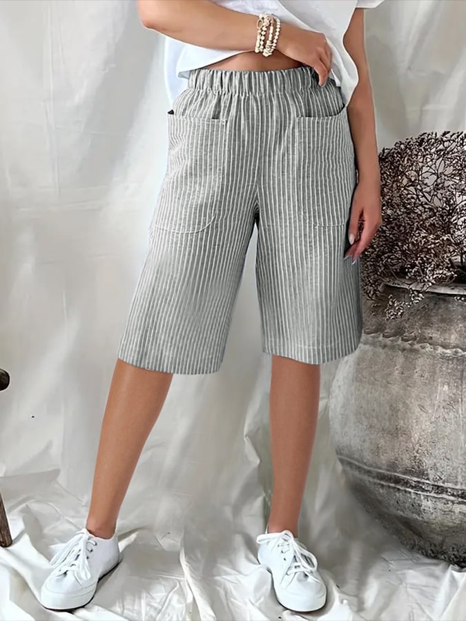 Rena - Bequeme gestreifte Strandshorts für Frauen