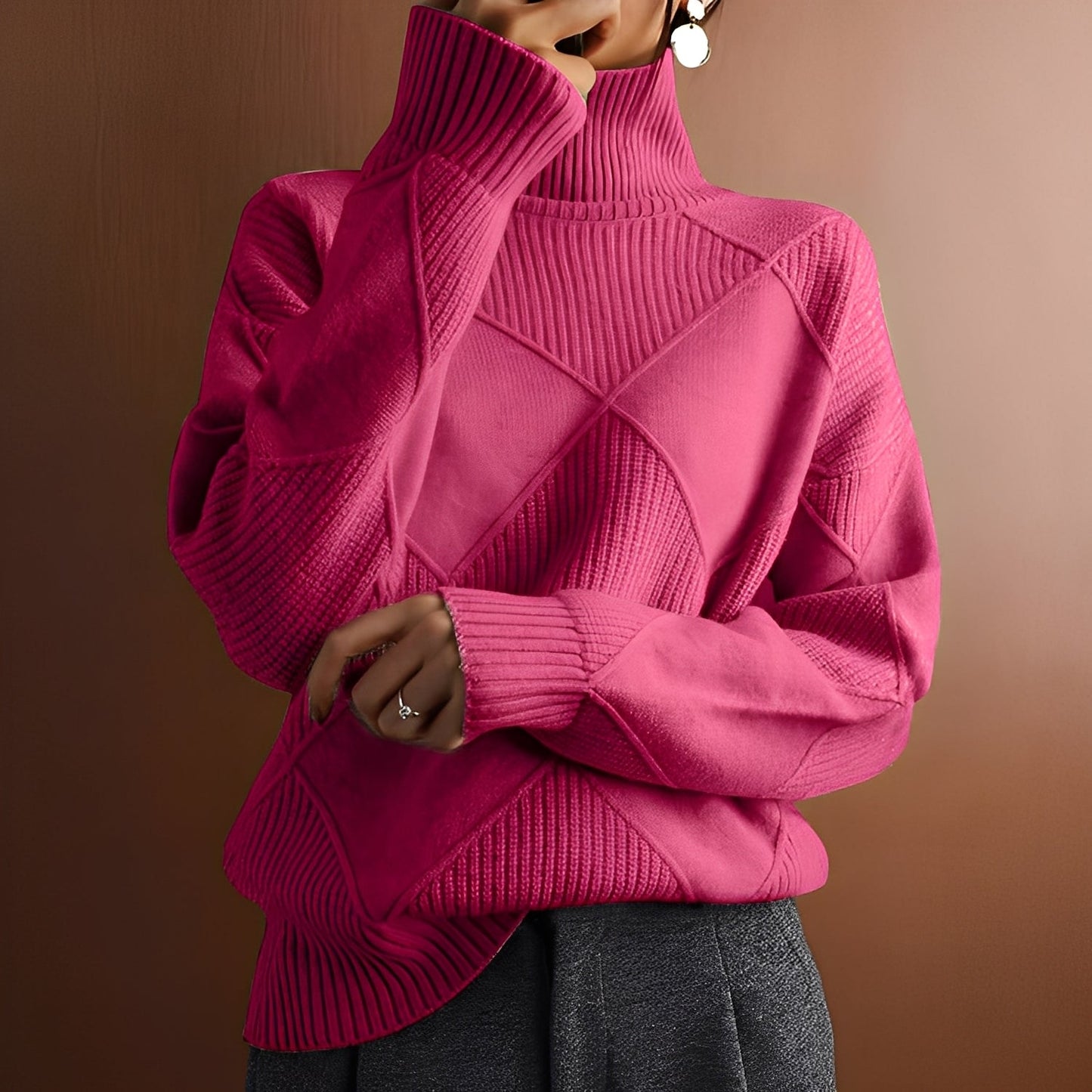 Lyndsea - Bequemer Rollkragenpullover für Damen