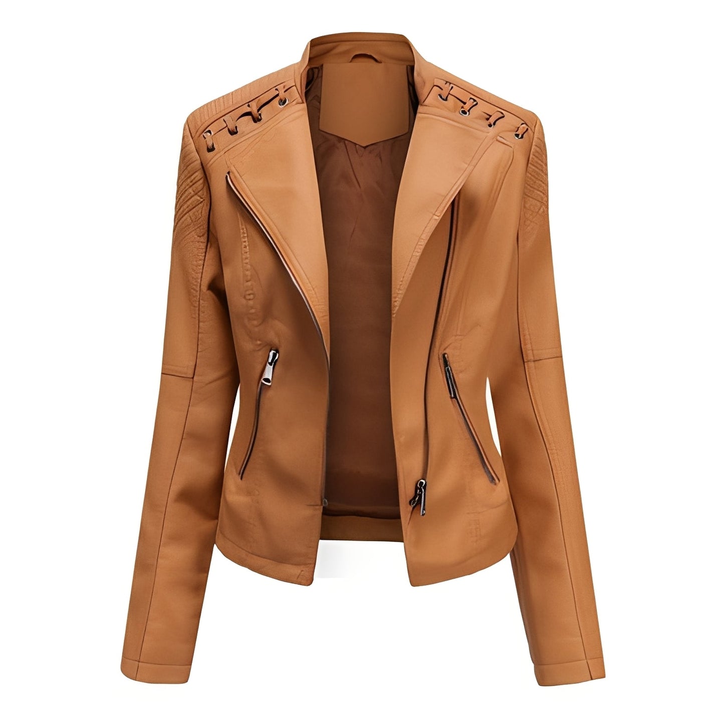 Narelle - Elegante, schmale kurze Damenlederjacke