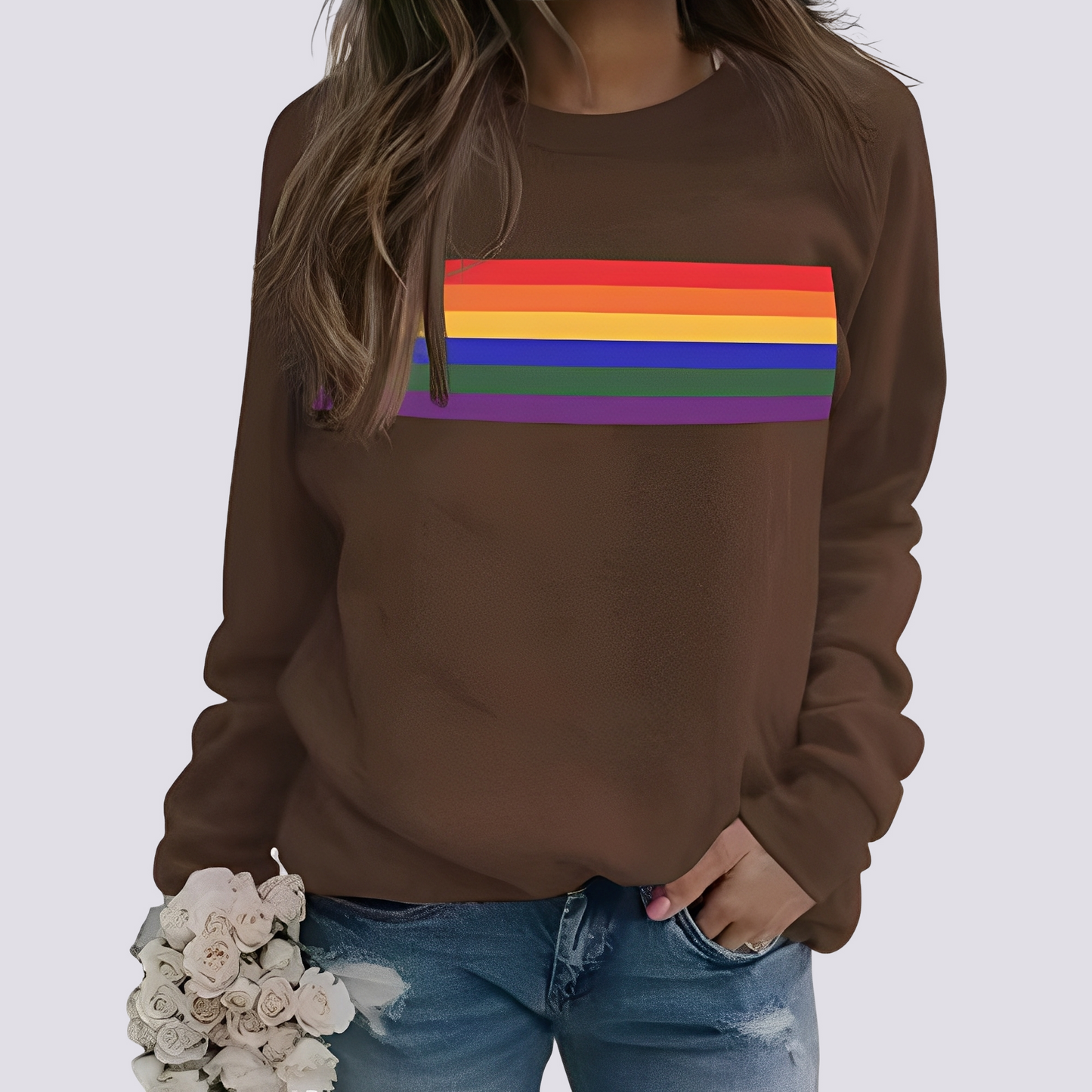 Roseann - Pulover elegant pentru femei cu model multicolor