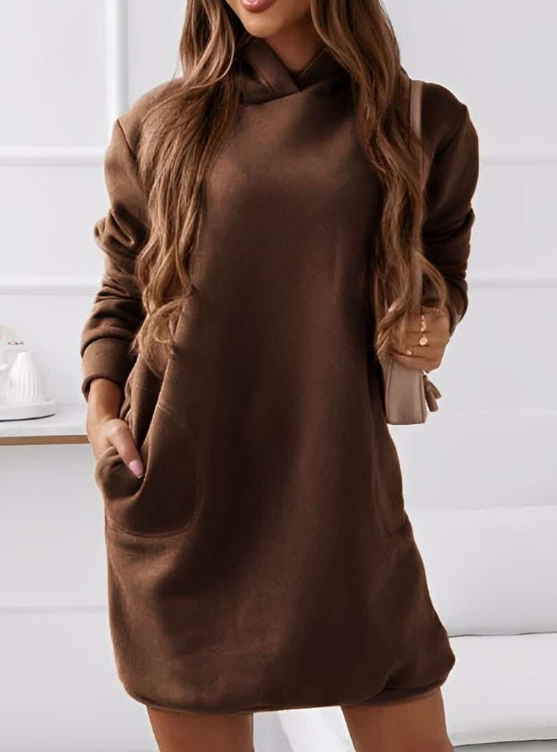 Michaela - Elegantes, kurzes Damenkleid mit Kapuze
