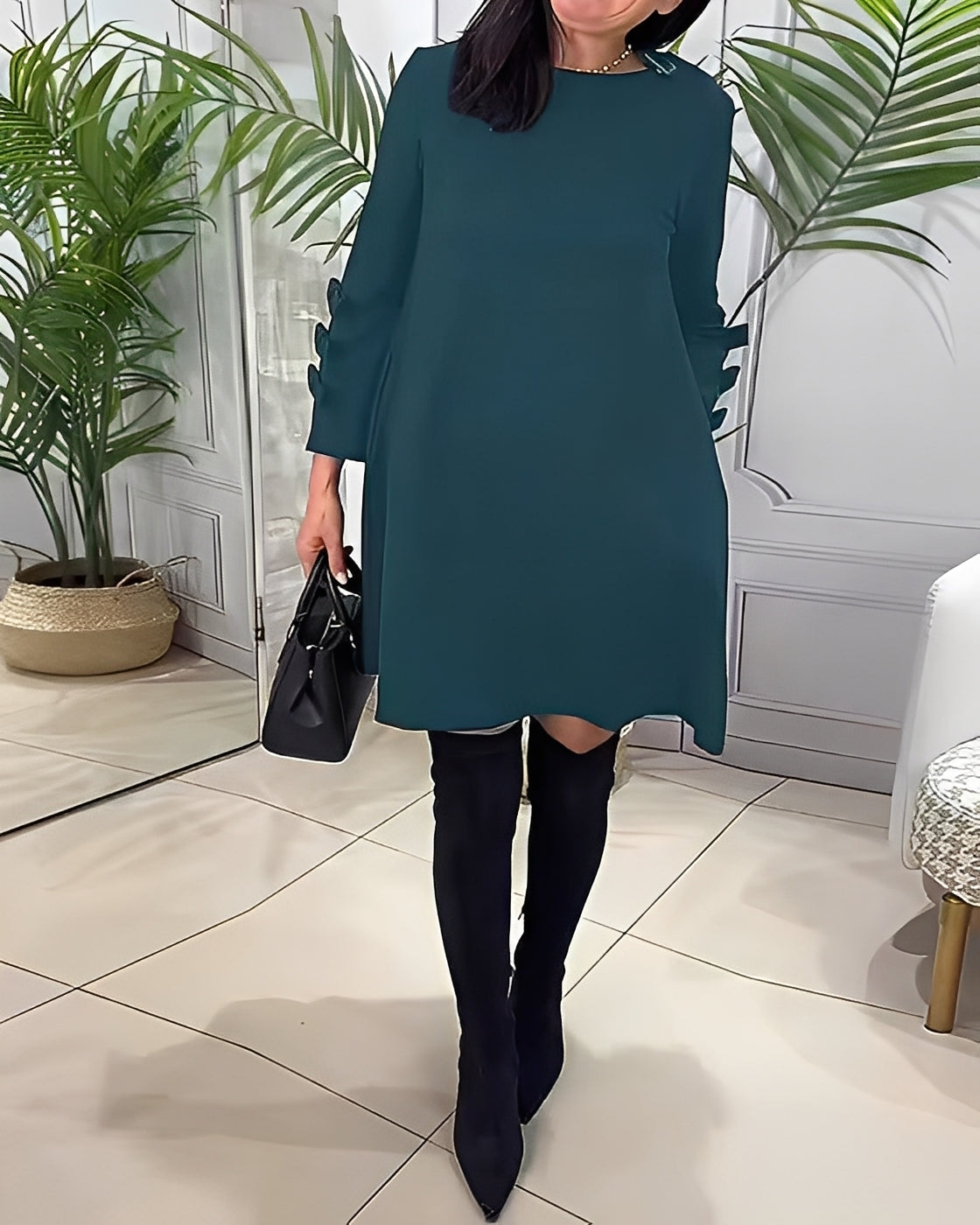 Elenora - Elegantes Kleid mit langen Ärmeln für Frauen