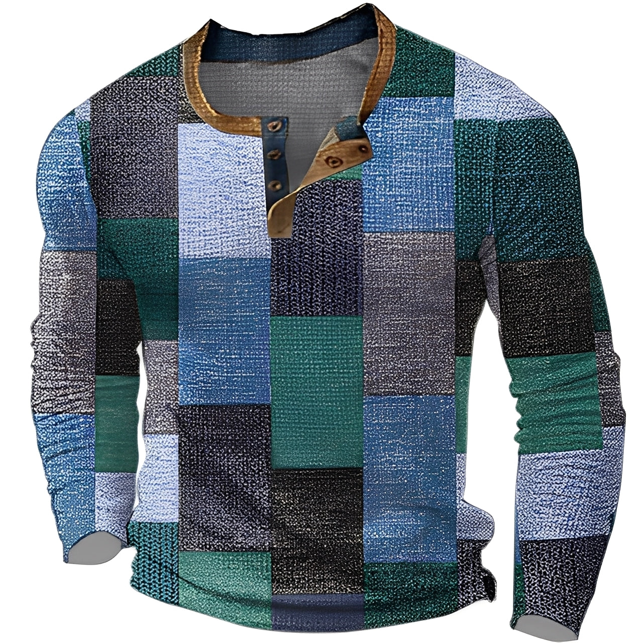 Brennan - Bequemes, bedrucktes Herren-Langarmshirt