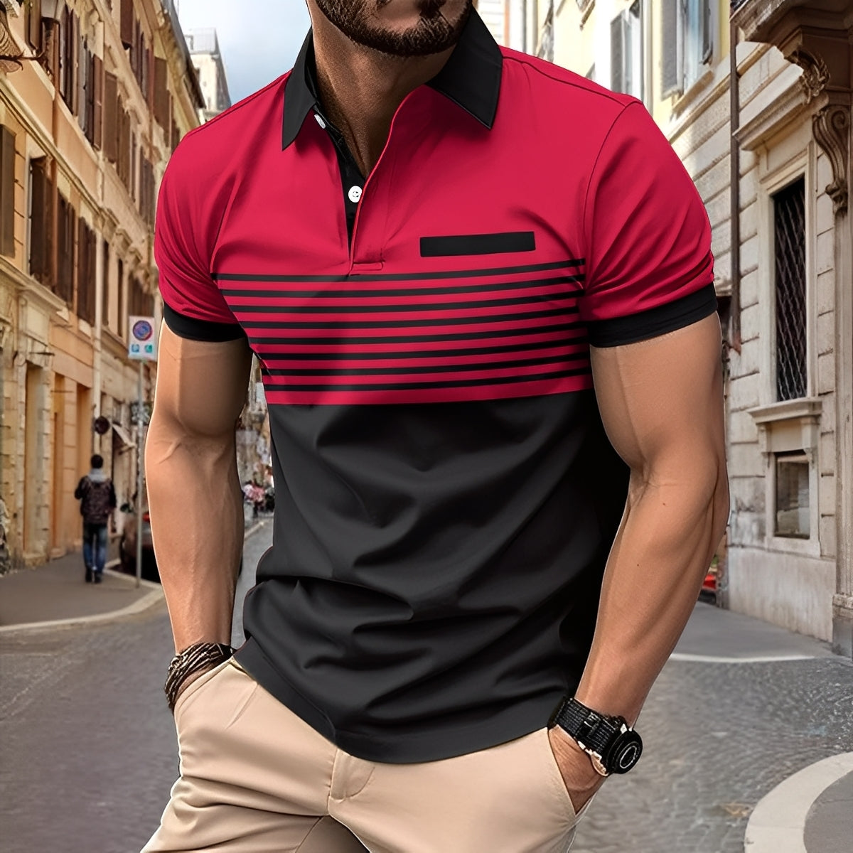 Rayden - Stilvolles Herren-Polo mit Streifen