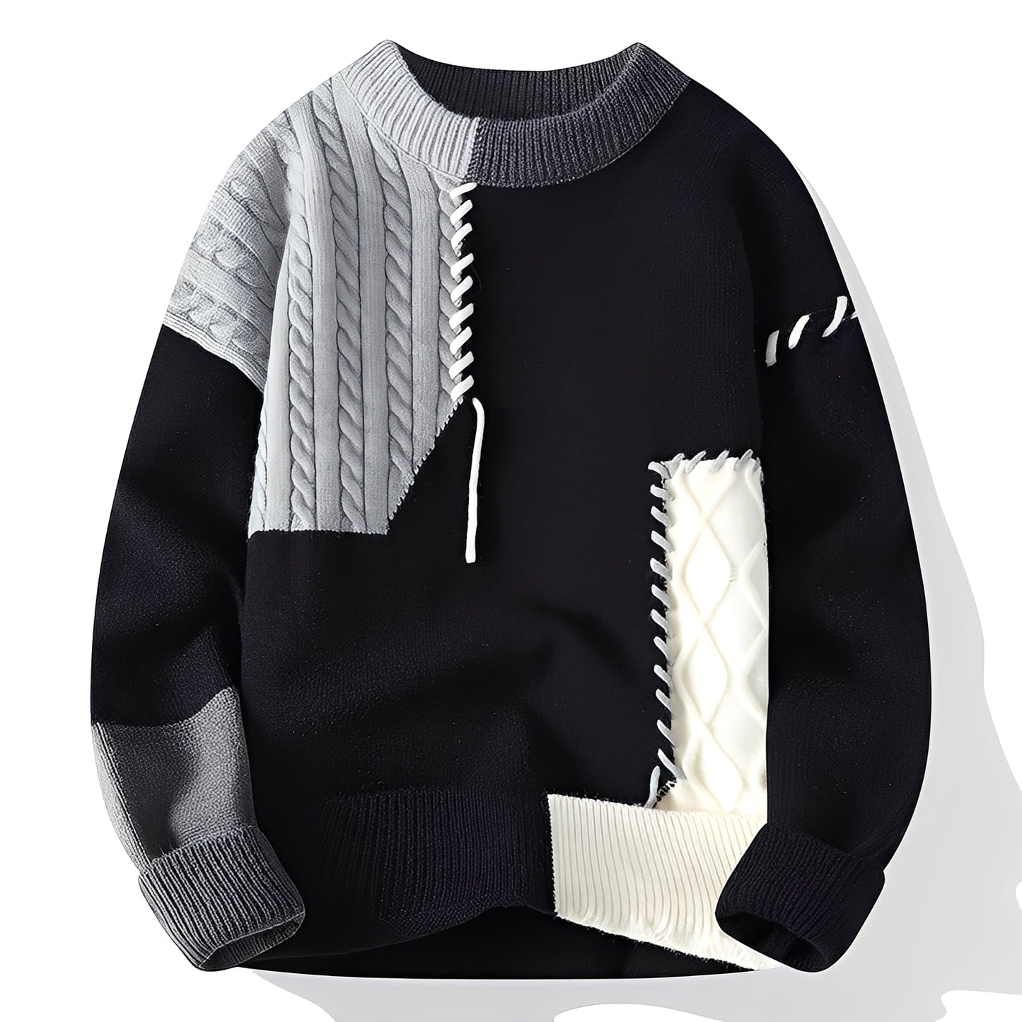 Curtis - Modern men's fleece pullover with colorblock design